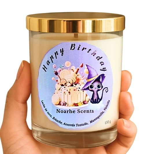 Vela Happy Birthday Aroma Pastel Artesanal | Noarhe