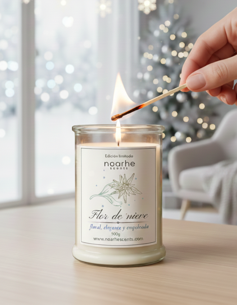 Vela Aromática Flor de Nieve | Aroma Fresco y Delicado | Noarhe scents